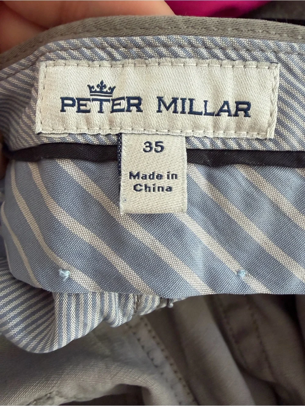Peter Millar Crown Collection Sateen Stretch Pants Gray 35x30